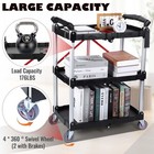 Folding Service Cart Heavy Duty Foldable Utility Cart With 360   Swivel Wheels