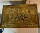 Antique Hand Hammered Brass Tavern Coal Box - 18x12 Inches  11 1 5 Inches Tall