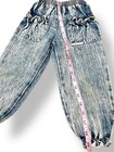 80s Vintage Cherokee Acid Wash Ruffle Pull On Baggy Joggers Jeans Girls 2t