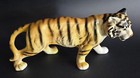 Hand Painted Ceramic Tiger Figurine 12  Long Vintage    read   