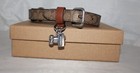 Coach Signature Small Pet Dog Collar W  Bone   Coach Charm Khaki   Saddle Ch144