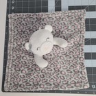 Bear Security Blanket Lovey Lovee Baby Pink Grey Leopard Print 12x12 Soft Good