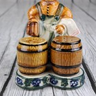 Vintage Salt   Pepper Shakers Bartender With Kegs Barrels Beer Lovers Japan