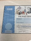1999 Walt Disney Co Original Stock Certificate 1 Share - Frame Certificate