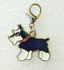 Black Schnauzer Dog Pup Bag Purse Charm Dangle Zipper Pull Alloy Jewelry