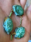 Antique Faux Jade Glass Mint Green Spinach Molded Jadeite As Is Crafts Jewelry