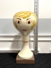 Vtg Stangl Pottery Mannequin Head 15  Hat Wig Sculpture Stand Blonde With Stand