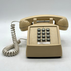 Cortelco 250044-vba-20m Desk Telephone Retro Push Button Usa Untested Tan Beige