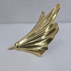 Vintage Brass Leaf Wall Pocket Mcm Hollywood Regency Art Deco Style