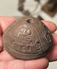 Rare Pre Columbian Clay Pottery Spindle Whorl Bead Aztec Mayan Symbols