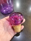 Vntg Spain Retro Purple Amethyst Decanter Blown Glass Decorative Art Vase Bottle