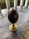 Kaleidoscope Vintage Wood Egg Figure With Brass Metal Stand Van Court