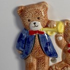 Vintage Takahashi Teddy Bear Ceramic Wall Hook Trumpet Music 2 Bears Euc Baby
