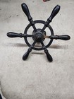 Antique Nautical Maritime Salvage Wood   Metal Boat Steering Wheel  Vintage 12 