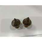 Vintage Brass Incense Burner Pair Etched Footed Vented Lid Cone Resin Holder 4 