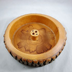 Large Live Edge Natural Wood Nut Bowl   Tools Rustic Handturned Nutcracker Vtg