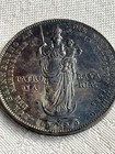 1855 Bavaria 2 Gulden Maximilian Ii Madonna Column Silver  900 Fine Silver