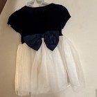 Blueberi Boulevard Girls 2t Navy white Tulle Fit   Flare Dress Bow Beaded