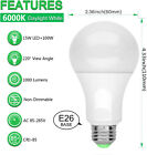 15pack Led Light Bulbs 15w eq 100w Replacement Daylight 6000k A19 E26 Lamp White
