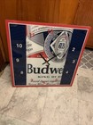 Vintage Budweiser Wall Clock Sign Beer Bar Plastix Usa 19x15 Inch Authentic