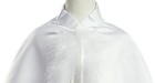 White Satin Communion Cape With Marabou  feather  Trim Medium   7-10 White