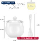 7oz Farmhouse White Ceramic Sugar Bowl With Lid And Spoon Salt Container Jar For