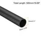2pcs Carbon Fiber Tubes 18x20x500mm Matte Surface 3k Roll Wrapped For Airplane