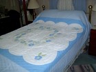 Queen Hand Crafted Appliqued chenille Quilt 88x98