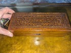 Antique Wheeler   Wilson Sewing Machine Ornate Wooden Box Trinkets Excellent Vtg