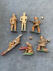 Vintage  1930 s Barclay Manoil Lead Metal Wwi Soldier Lot Of 6