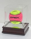 Pro Uv Baseball   Softball Holder Display Case Cube  Cherry Stand  B15-ch