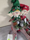 2 Vintage Christmas Elf Sitter Dolls - Cornish Pixie