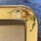 Vtg Bucklers Mustard Yellow Floral Enamel Picture Frame 9x11 Photo 8x10 Brass
