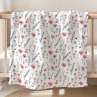Personalized Baby Name Blanket  Wildflower Design Swaddle For Girls  Christmas