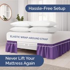 Wrap Around Dust Ruffle Bed Skirt - Purple - For Queen Size Beds With 18 Inch   