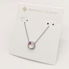 New Kendra Scott Davis Silver Pendant Necklace    in Dichroic Glass