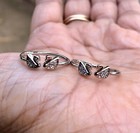 2 Pc 925 Sterling Silver   Cz Toe Rings Adjustable  High Polish  Gold Plated  22