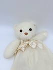 Dakin Baby Bear Plush Lovey Cream Satin Heart Trim Bow Security Blanket Vtg 1994
