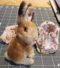 Vintage Steiff Mohair Bunny Rabbit Manni Glass Eyes  Swivel Head   Custom Outfit