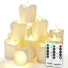 Flickering Flameless Led Tea Lights  12pcs White Base warm White Light B