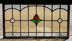 Antique Victorian Leaded Stained Glass Rose Window Panel Architectural Salvage