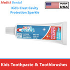 Dental Crest Sparkle Kids Toothpaste With Child Toothbrush Soft Bristle Dinosaur
