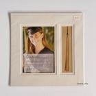 Ivory Double Square Mat For Graduation Picture   Tassel 10 25 X 10 25 Inches