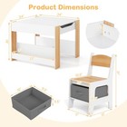 4-in-1 Kids Table   Chair Set Toddler Wooden Activity Table W  Side Bookshelves