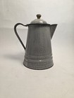 Graniteware enamelware Wood Cowboy Coffee Pot Antique vintage  Gray