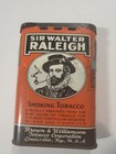 Vintage 1920s  sir Walter Raleigh  Litho Hinged Pocket Tobacco Tin 