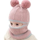 Toddler Baby Winter Warm Hat Hooded Scarf Earflap Knitted Cap Kids Girls Boys