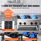 24  Commercial Gas Stove 4 Burners Countertop Cooking Hot Plate Propane Grates