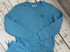 Adidas Crew Set Originals Sweatshirt   Pants Kids Xs 7-8 Light Blue Fleece Nwt