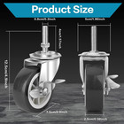 3 Inch Caster Wheels Threaded Stem Casters Set Of 4 Heavy Duty Swivel Wheel New 